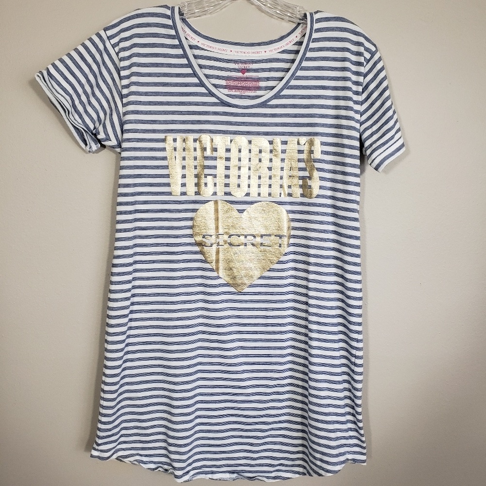 3/$25 Victoria's Secret Striped Sleep Shirt XS